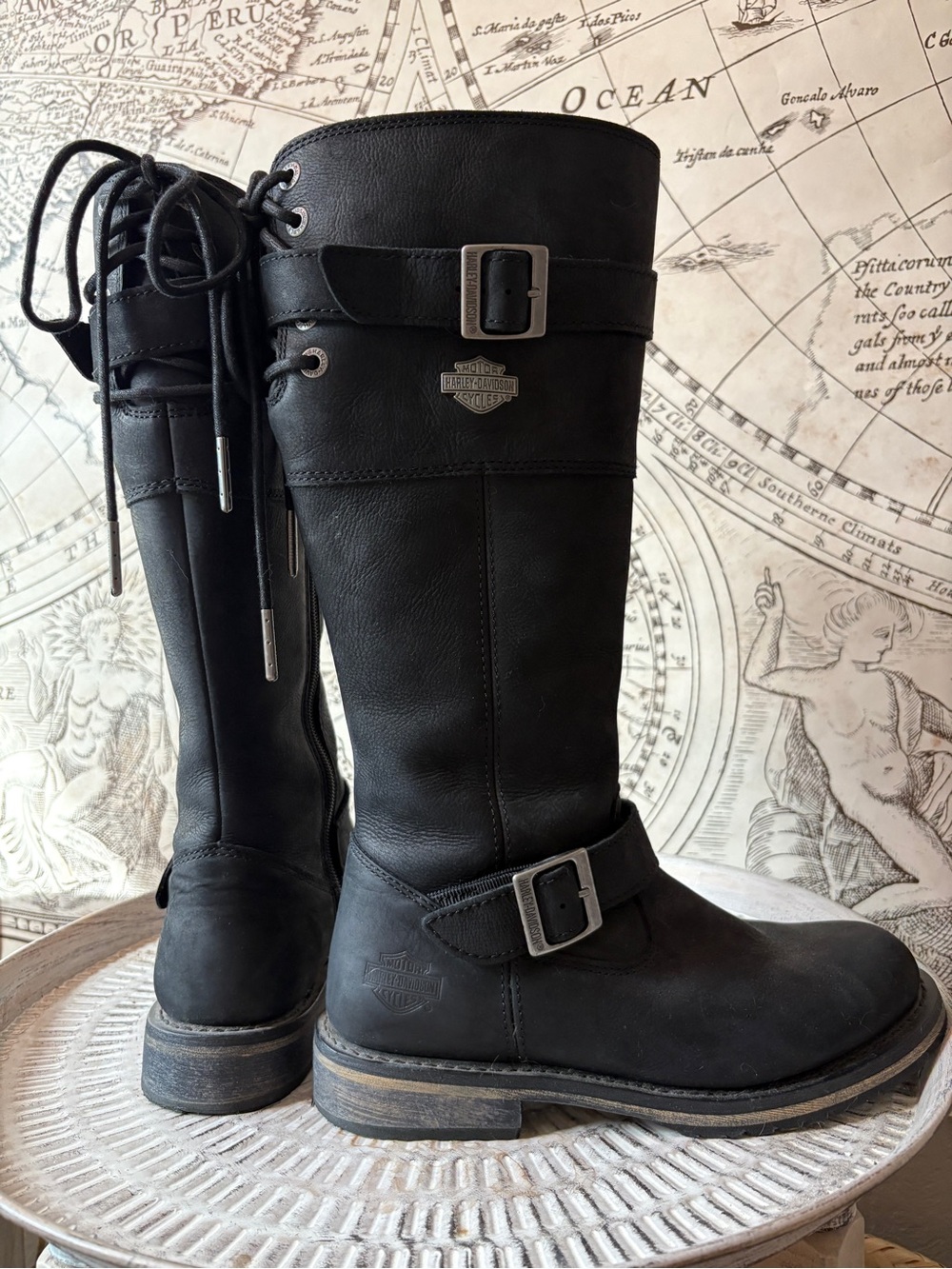 Harley Davidson size 8 Kirtland Black Knee High Riding Boots EUC - Picture 9 of 12